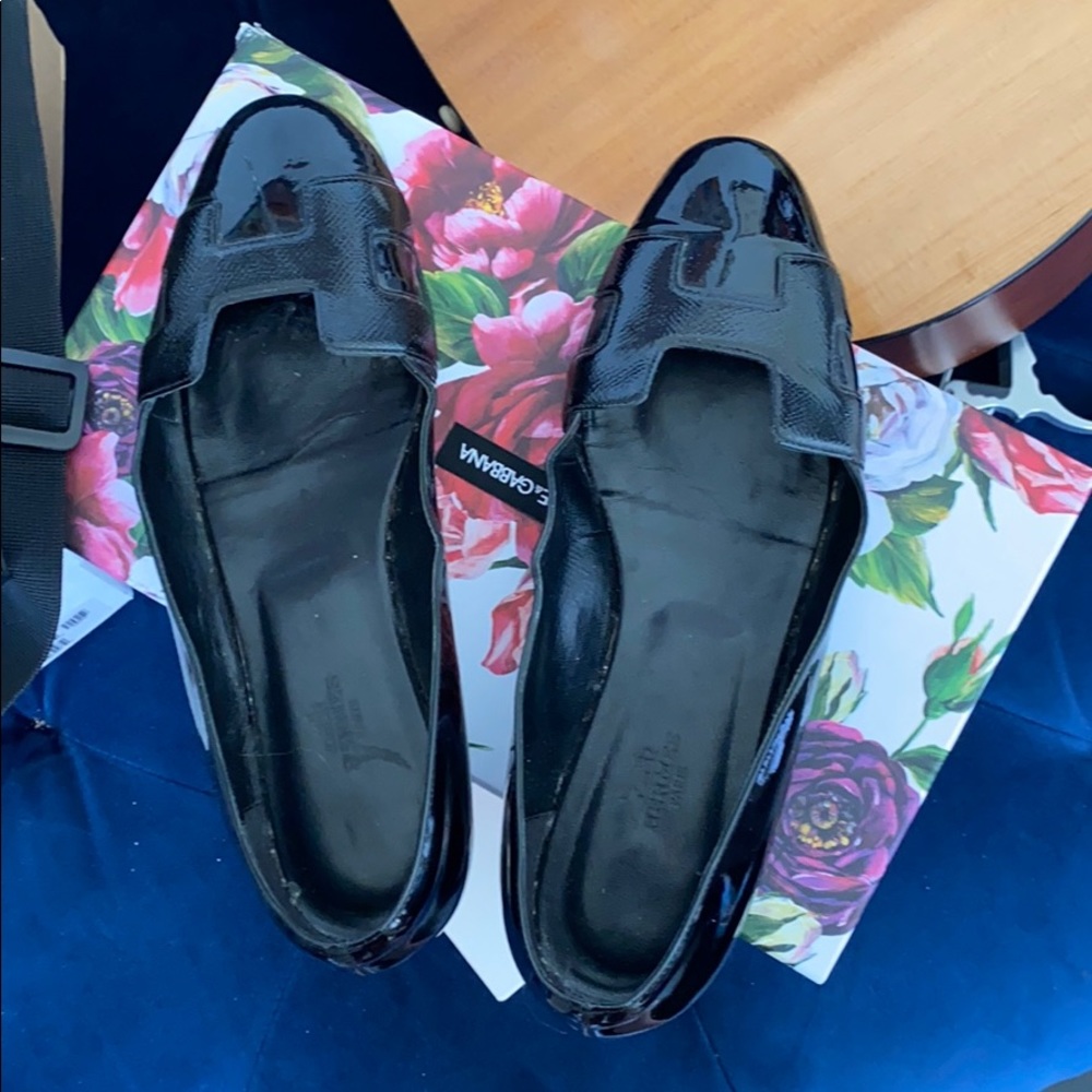 Hermes ballerina flats size 39 black